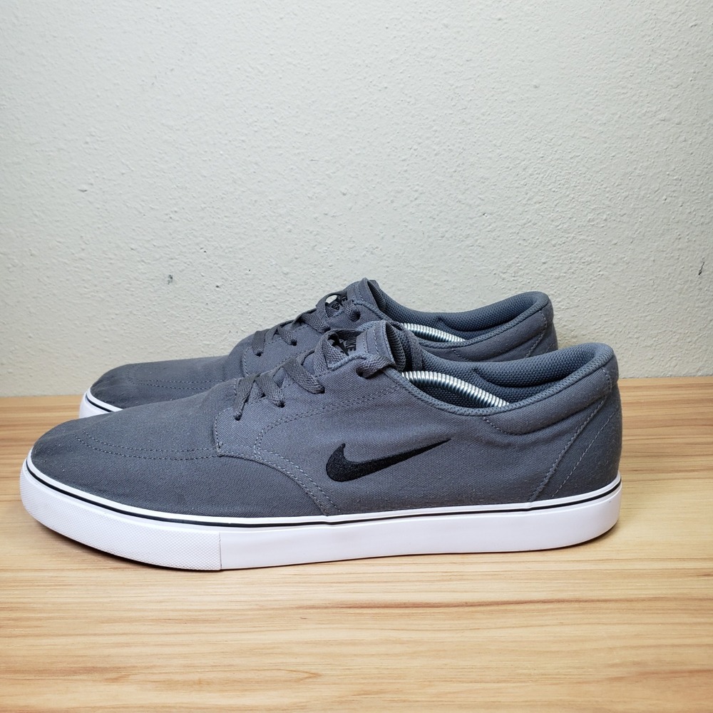 Nike SB Clutch Skate Shoes Dark Gray Canvas Sneakers Casual Urban Men's Size 15